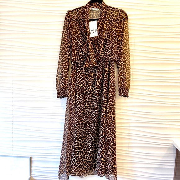 NWT Spring Summer Zara animal print dress size S - Picture 6 of 16